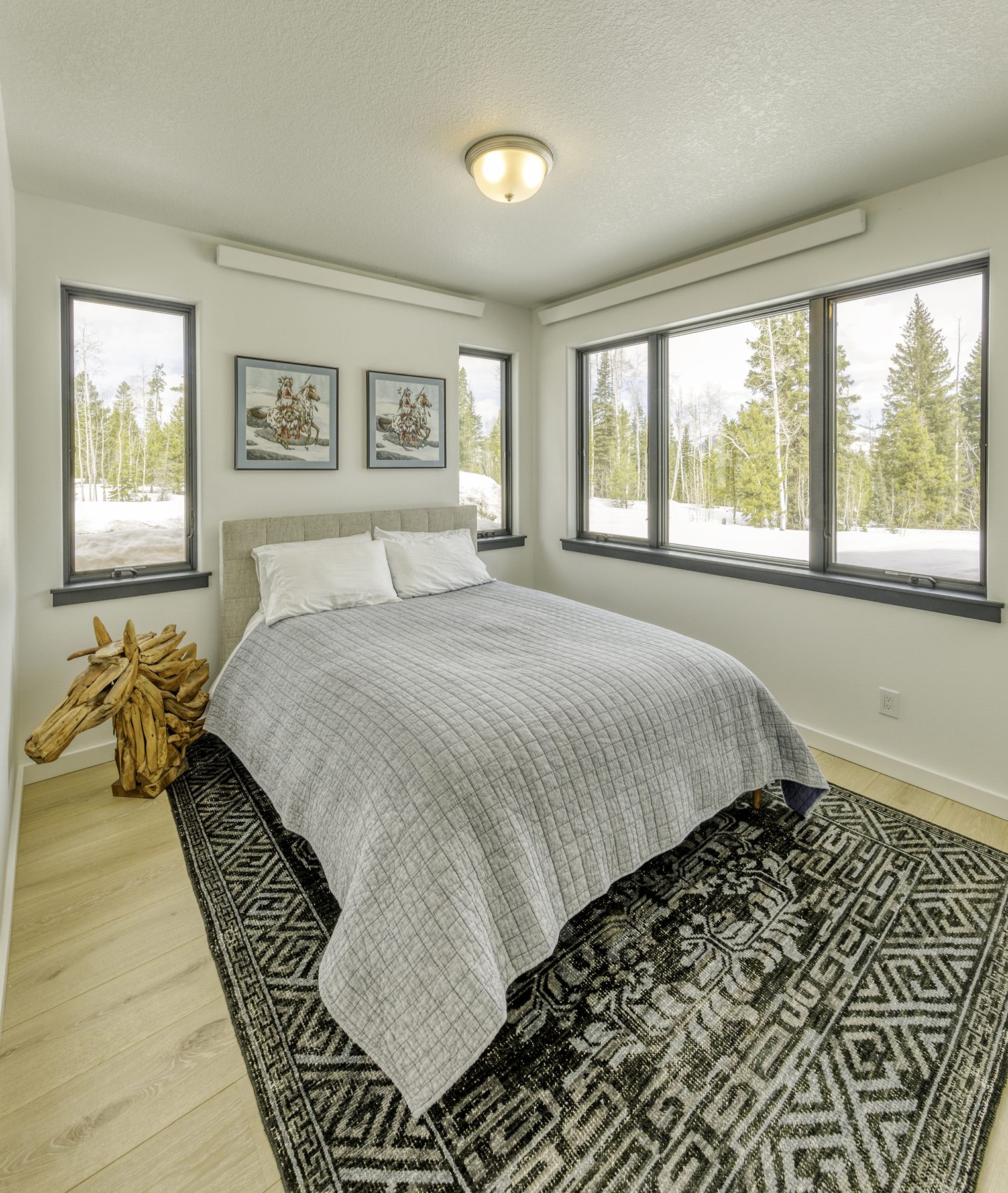 Modular home viewed from the meadow at 1,550 square feet