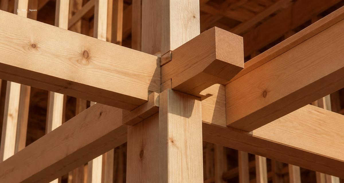 Timber post-and-beam joinery detail
